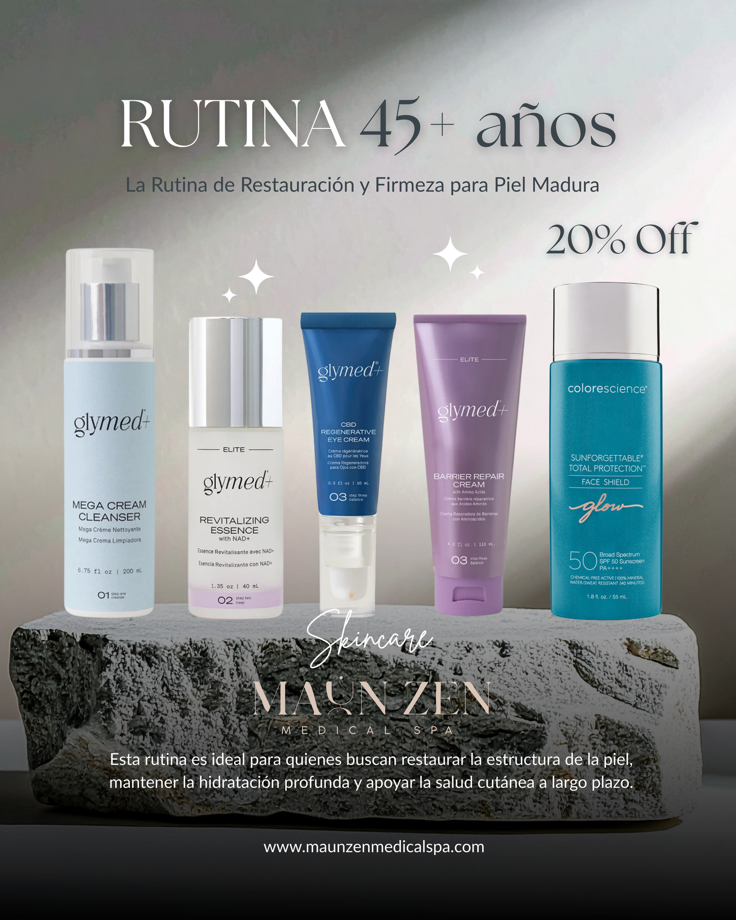 45+ años: Restauración y Firmeza para Piel Madura
