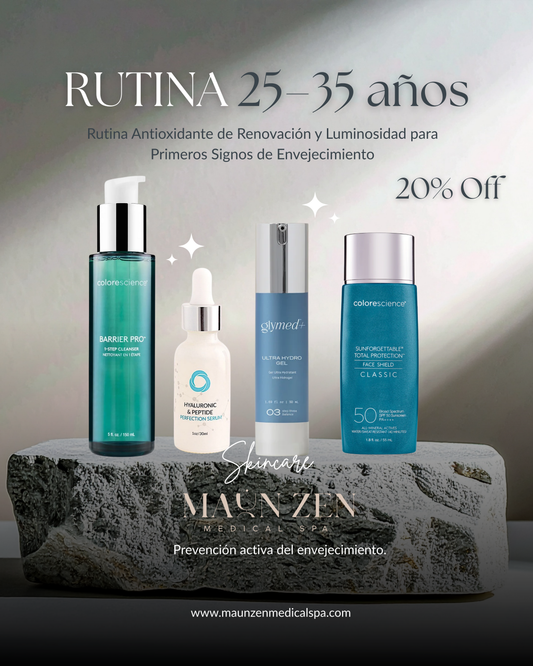 25–35 años: Rutina Primeros signos de envejecimiento